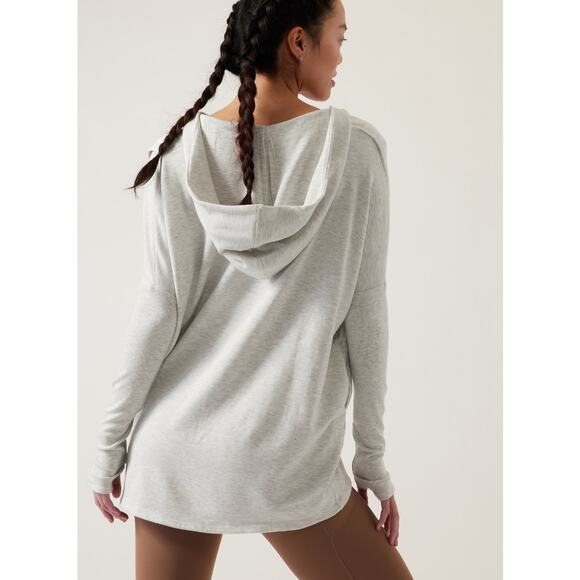 Athleta Purana Wrap Long Sleeve Sweater Top Size XL Travel Athleisure Soft - Picture 2 of 8